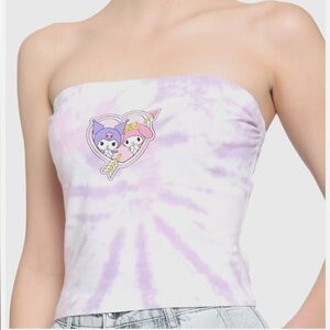 NWT My Melody and kuromi tie dye tube top